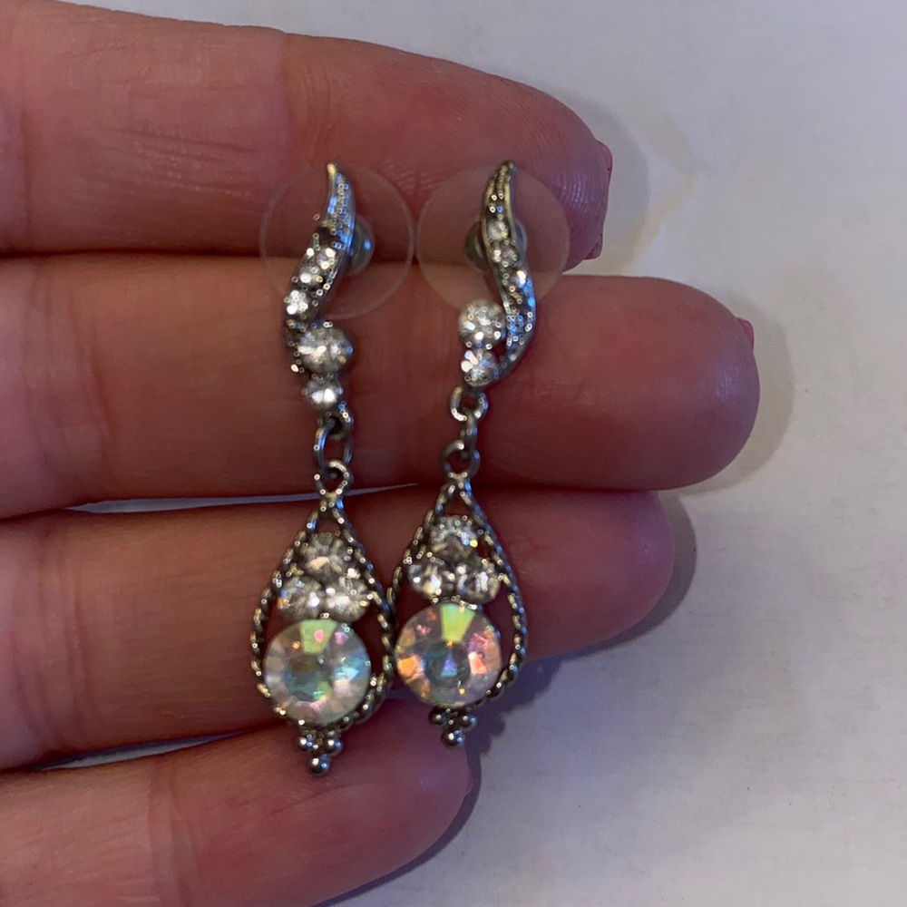 Rhinestone 1” dangle earrings